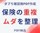 保険の重複・ムダを整理します 保障のダブりを確認できるPDF作成 イメージ1