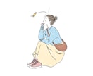 ふんわり感溢れるシンプルイラストお描きします 【背景カラー、文字入れ追加料金なし】 イメージ7
