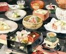 お腹が空く、温かみある食べ物イラスト描き上げます 透明彩色の繊細なタッチ。メニュー表やSNSに最適です！ イメージ6