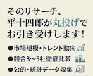 ビジネスに役立つ市場調査・競合分析を代行します 迅速かつ実務での使いやすさを重視し、取り組みます。 イメージ2