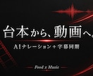 台本からAIナレーション動画を作ります 台本を送るだけ。字幕まで同期した完成動画にて納品します イメージ1