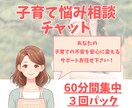継続サポートで子育ての不安やイライラを軽くします ６０分間チャット×３回パックであなたの悩み相談受け付けます！ イメージ1