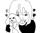 オシャレ白黒線画でアイコン描きます デフォルメ似顔絵や手書きタッチのイラストをSNSアイコンに！ イメージ4