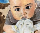 水彩画で赤ちゃん、家族、大切な人の似顔絵描きます 写真以外で思い出に残る世界でただ一つのアナログ画をあなたへ イメージ7