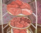 個性・高級感のあるお肉のイラストを描きます 焼肉店・肉料理店の空間を彩る、油絵ならではの質感と高級感を イメージ2
