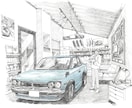 モノクロイメージペンシルパースを描きます イメージアングルスケッチ(2〜3カット)、追加料金にて着彩可 イメージ7