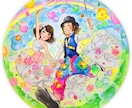 円形の似顔絵/全て額付き！やさしいタッチで描ます 心を込めて円形の似顔絵をお描きします。 イメージ7