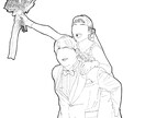 写真を元に線画イラスト化します 目や鼻を省略しリアルではありつつ綺麗めなイラストを作成します イメージ2