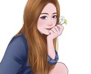 透明感のある韓国風リアルタッチ似顔絵描きます SNS映えする✨大人おしゃれな人物イラスト制作します イメージ5