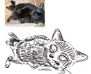 ペット似顔絵\ \ネコ様/ /の似顔絵描きます 誰とも被らない‼︎少しダークで可愛い絵柄‼︎カラーもあり‼︎ イメージ4