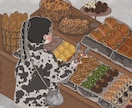 レトロな女の子のイラスト描きます ノイズ加工でレトロな女の子のイラスト イメージ1