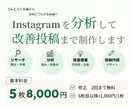 Instagramを分析し改善投稿を制作しますます 分析だけで終わらない。改善案を投稿デザインまで形に イメージ1
