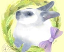 うさコみっしょん！○うさぎさんの似顔絵を描きます あなたのおうちのうさぎさんと、お花を合わせて一枚のイラストに イメージ6