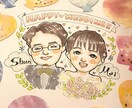 ポップな仕上がり退職祝い寄せ書き色紙似顔絵描きます 長寿祝い卒業祝い先生へ。衣装、花束、小物、自由 イメージ5