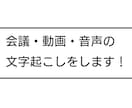 会議・動画・音声の文字起こしをします AI等の使用なしで、一言ずつ聞き取って文字起こしします。 イメージ1