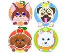 頭に小物を乗せたかわいい動物のアイコンを描きます アップの顔にカラフルな目が映える！明るくかわいく仕上げます。 イメージ10