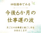 今後6か月の仕事運┃四柱推命で過ごし方もわかります 月ごとの運を活かす！動く時期、整える時期がわかる仕事運鑑定 イメージ1