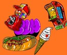 POPでアメリカンなキャラクターを描きます ロゴやアイコン、ステッカーにおしゃれなキャラクターどうですか イメージ2