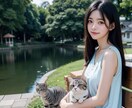 AIで作成した女子高生とネコの写真を販売します 実写では撮影や商用利用が難しい、女子高生とネコのAI写真販売 イメージ6