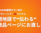 Shopee商品ページを現地語でローカライズします マレーシア・ベトナム現地マーケターが現地に伝わる商品ページに イメージ1