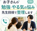お子さんの勉強・やる気の悩みを整理します 保護者の不安を先生目線で言語化します イメージ1