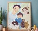 優しいほっこり雰囲気のイラストお描きします ご家族カップルの記念、プレゼントなどにいかがですか イメージ1