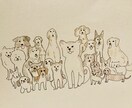 ほんわか、かわいいイラスト描きます 犬をはじめ動物など、色鉛筆で手描きで仕上げます。 イメージ1