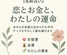 恋とお金、名前のことだまを占います あなたの名前に、運命のヒントがある。ことだま占い。 イメージ1
