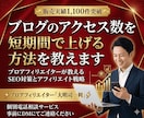 ブログのアクセス数を短期間で上げる方法を教えます プロアフィリエイターが教えるSEO対策とアフィリエイト戦略 イメージ1