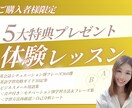30分1000円の体験レッスンをして頂けます お申込頂いた方には⑤大特典をプレゼント イメージ1