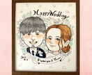 結婚式和装orドレス似顔絵ウェルカムボード描きます ギフト色紙、贈呈品、ご両親サンクスボード、結婚式似顔絵 イメージ5