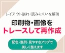 印刷物・画像をトレースして再作成いたします レイアウト崩れや読めないを配色や整列で美しく整えます イメージ1
