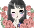 レトロポップな女の子のアイコン描きます 昭和を思わせる、キラキラおめめの女の子！かなり目立ちますよ イメージ1