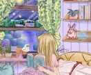 電子書籍や音楽配信用ジャケ写のカバーイラスト描ます 絵本のようなレトロ可愛い1枚絵をデザイン♡ イメージ1