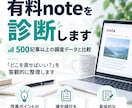 有料noteを500記事の調査データから診断します 「どこを直せばいい？」を客観的に整理します。 イメージ1
