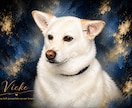 愛犬を高級アート作品風ポートレートに仕上げます 大切な愛犬を美術館に飾る絵画のような作品に仕上げます。 イメージ1