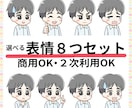 LINEスタンプもOK！表情８つセット作成します ブログ・YouTube・Instagram他 イメージ1