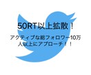 Twitterで10万人以上に拡散アプローチします 高コスパ！50RT以上拡散します！ イメージ1