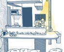 内装などの線画イラスト描きます 広告媒体にも使いやすいインテリアイラストお任せください！ イメージ1