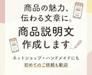 商品の魅力が伝わる説明文を作成します ネットショップ・ハンドメイドの商品説明文を丁寧に作成します！ イメージ1