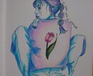 オリジナルアナログイラストを描きます お花と女性をメインに描いていきます。 イメージ2