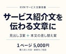 サービス紹介文を診断し伝わる文章に整えます 見出し３案と本文の差し替え案をセットで納品 イメージ1