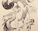 アナログでイラストを描きます ペン画で現存する動物や幻想的な動物を描きます。 イメージ4