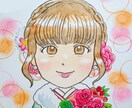 手描き水彩画似顔絵描きます 温かみあふれる手描き水彩画です。 イメージ1