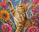 高彩度ポスターカラー風｜幻想的な猫アート作成します あなたの猫の写真を、唯一無二の幻想アートに仕上げます イメージ2