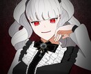 ゴシック・ダークな女性のイラストを制作します 白・赤・黒の配色を得意としています イメージ4
