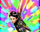 極彩色でビビッドな「生きている似顔絵」を描きます パッと目を引く！ビビッドでポップな唯一無二の似顔絵です。 イメージ3