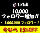 TikTokフォロワー1万人増加するまで拡散します 多国籍且つ質の高いフォロワーで30日間減少保証をお約束します イメージ1