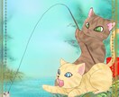 少女漫画風の柔らかいイラスト描きます 写真風背景入り画、犬猫さん等のポップなスタンプ風画もOK。 イメージ5