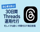 初心者も安心！30日間Threads運用代行します 忙しくても続く！手間ゼロで毎日投稿 イメージ1